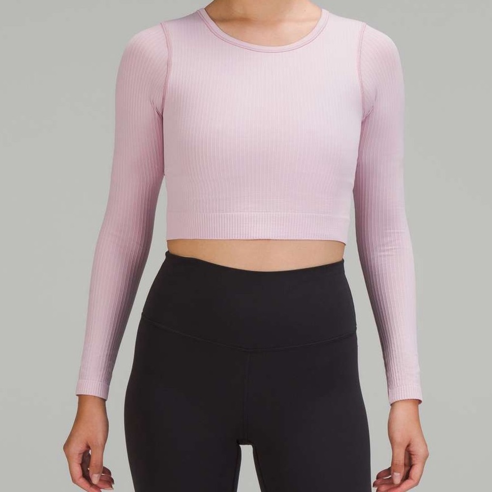 Pink lululemon even to street long sleeve